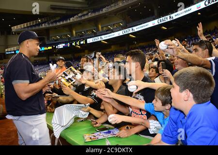 MIAMI, FL - JUNE 15:  Alex Rodriguez during the New York Yankees game against VS. the Miami Marlins at Marlins Park on June 15, 2015 in Miami, Florida.   People:  Alex Rodriguez Stock Photo