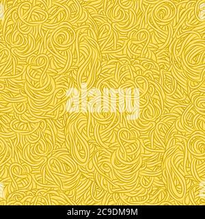 Seamless pattern of Spaghetti Pasta, Ramen noodles. Vector Illustration Stock Vector