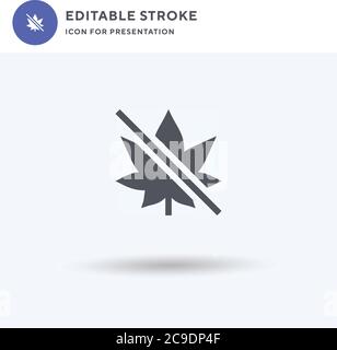 Marijuana icon vector, filled flat sign, solid pictogram isolated on ...