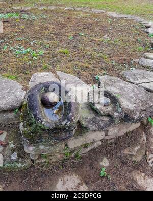 architectural detail at the Lost City named Ciudad Perdida in Colombia Stock Photo