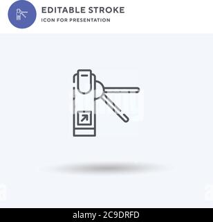 Turnstiles icon vector, filled flat sign, solid pictogram isolated on white, logo illustration. Turnstiles icon for presentation. Stock Vector