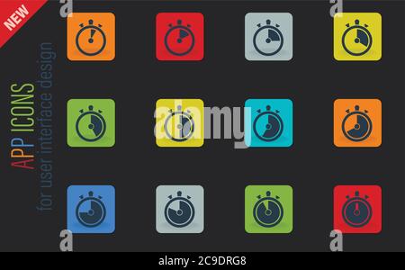 Timer Icon Set Stock Vector