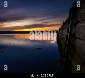 Berwick upon Tweed. During the Border Wars Berwick exchanged hands thirteen times before finally falling to England in 1482. Just outside the town in Stock Photo