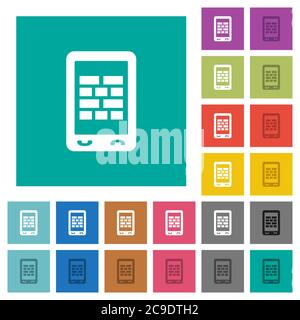 Mobile firewall multi colored flat icons on plain square backgrounds. Included white and darker icon variations for hover or active effects. Stock Vector