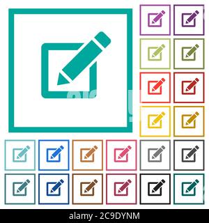 Editing box with pencil icons on rounded horizontal menu bars in ...
