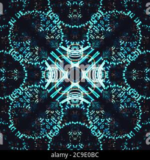 Psychedelic tribal kaleidoscope texture design, Abstract kaleidescopic club. Stock Photo