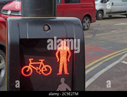 Red Man - Dont Cross, Pelican Crossing, England, UK Stock Photo