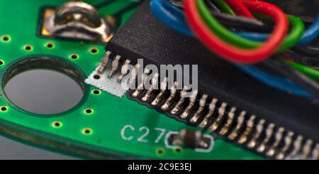 circuit board, components and wires. Electronic components Stock Photo