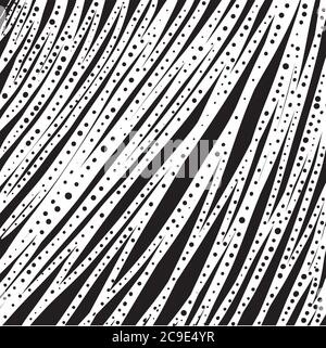 Abstract lines and dots texture. Hand drawn minimalistic vector illustration. Black ink abstract paint calligraphy pen Stock Vector
