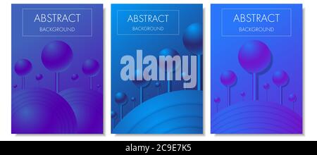 Abstract 3d colorful sphere background set. Vector illustration design for poster, cover, flyer, presentation template. Stock Vector