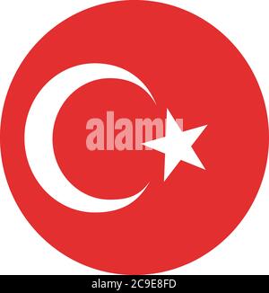 Vector flag button series - Turkey Stock Vector