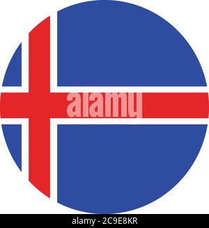 Vector flag button series - Iceland Stock Vector