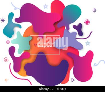 Puzzle style liquid shape abstract background. Decorative art elements for poster, banner, print, children. Color template layout. Eps10 vector illust Stock Vector