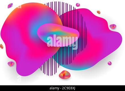 Liquid color shapes composition. Futuristic design template for presentation, banner, sale tag or flyer. Minimal modern style mesh composition.  Eps10 Stock Vector