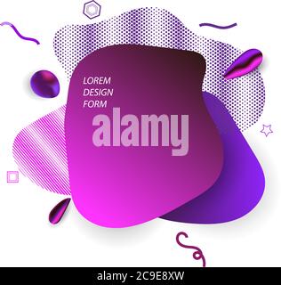 Abstract forms dynamic composition. Unique abstract graphic elements. Design template for presentation or flyer. Banner with a gradient shape. Minimal Stock Vector