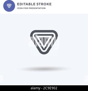Give Way icon vector, filled flat sign, solid pictogram isolated on white, logo illustration. Give Way icon for presentation. Stock Vector