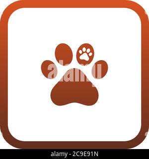 Dog footprint logo icon design concept illustration Stock Vector