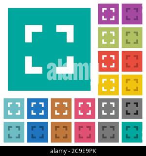 Selector tool multi colored flat icons on plain square backgrounds. Included white and darker icon variations for hover or active effects. Stock Vector