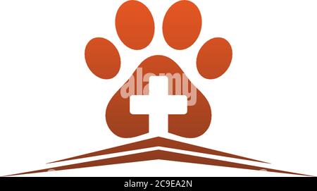 Dog footprint logo Community icon design concept illustration Stock Vector