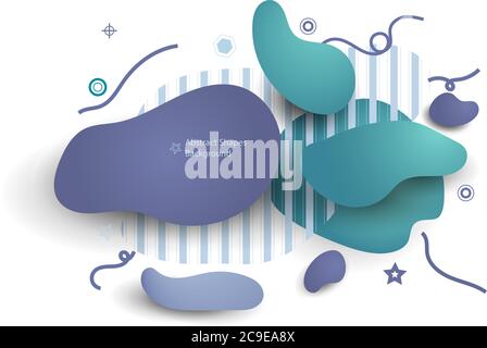 Liquid shapes dynamic background. Unique abstract graphic elements. Design template for presentation or flyer. Banner with a gradient shape. Minimal m Stock Vector