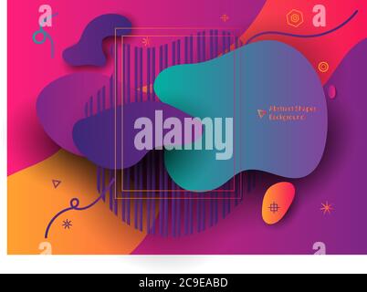 Abstract Banner with Ultra color gradient shape.  Unique abstract graphic elements. Minimal modern style composition. EPS10 vector illustration. Stock Vector