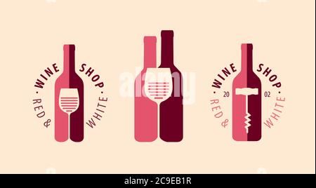 Wine symbol, logo. Winery, restaurant, drink concept Stock Vector