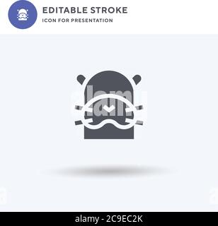 Otter icon vector, filled flat sign, solid pictogram isolated on white, logo illustration. Otter icon for presentation. Stock Vector