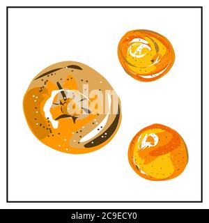 Citrus fruit. Lemon. Orange. Grapefruit. Isolated images of fruits on a white background from a set about proper nutrition, veganism Stock Vector