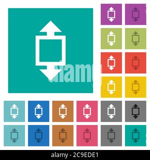 Height tool multi colored flat icons on plain square backgrounds. Included white and darker icon variations for hover or active effects. Stock Vector
