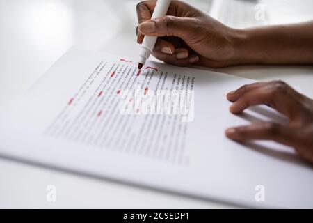 Correcting Spelling Mistake In Script And Sentence Error Proofread Stock Photo