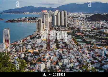 Panoramic daytime view of Nha Trang city, popular tourist destination in Vietnam Stock Photo