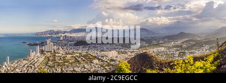 Panoramic daytime view of Nha Trang city, popular tourist destination in Vietnam Stock Photo