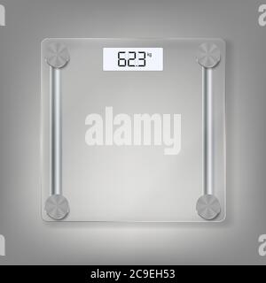 Electronic floor scales icon for measuring human weight. Vector Illustration Stock Vector