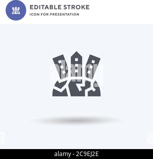 Overpopulation icon vector, filled flat sign, solid pictogram isolated on white, logo illustration. Overpopulation icon for presentation. Stock Vector