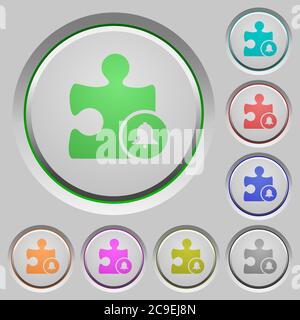 Bell plugin color icons on sunk push buttons Stock Vector