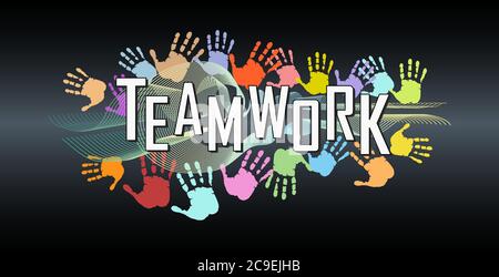 Teamwork, business skills illustration. Teambulding,networking, human resources concept,vector illustration Stock Vector