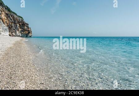 Gjipe Beach, the most beautiful beach in Albanian Riviera, Albania. Stock Photo
