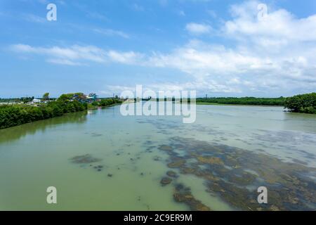 Patara Enguri River in Anaklia, Georgia. Landscape Stock Photo