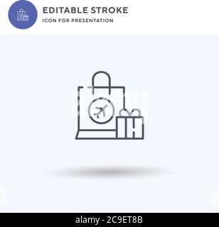 Duty Free icon vector, filled flat sign, solid pictogram isolated on white, logo illustration. Duty Free icon for presentation. Stock Vector