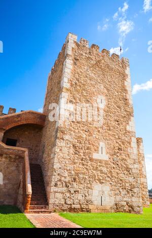 Tower of The Fortaleza Ozama or Ozama Fortress, it is a sixteenth-century castle in Santo Domingo, Dominican Republic Stock Photo
