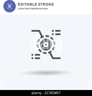 Bionic Eye icon vector, filled flat sign, solid pictogram isolated on white, logo illustration. Bionic Eye icon for presentation. Stock Vector