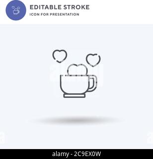 Coffee Time icon vector, filled flat sign, solid pictogram isolated on white, logo illustration. Coffee Time icon for presentation. Stock Vector