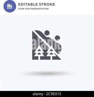 Avalanche icon vector, filled flat sign, solid pictogram isolated on white, logo illustration. Avalanche icon for presentation. Stock Vector