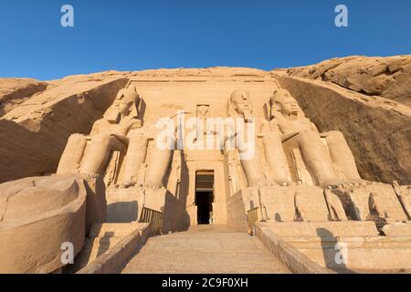 The great temple of Ramesses II, Abu Simbel, Egypt Stock Photo