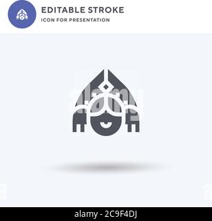 Kokoshnik icon vector, filled flat sign, solid pictogram isolated on white, logo illustration. Kokoshnik icon for presentation. Stock Vector