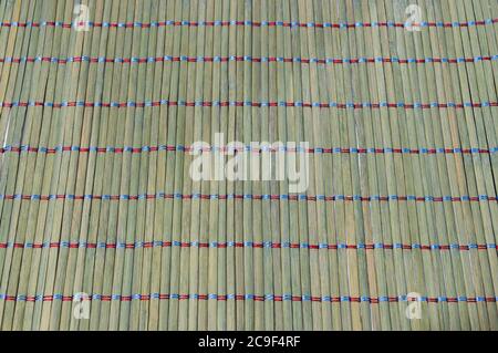 green bamboo straw wood texture, background pattern Stock Photo