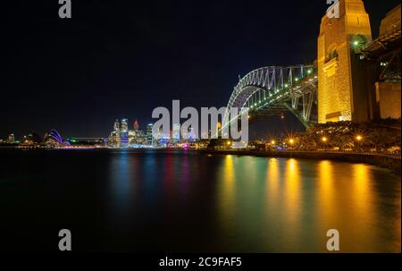 Colourful Sydney Harbour - with two of its icons Stock Photo