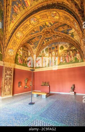 The Vatican Museums are an immense collection of artifacts, frescoes, paintings and sculptures amassed by the Catholic Church throughout the centuries Stock Photo