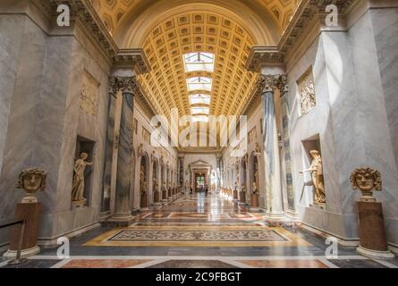 The Vatican Museums are an immense collection of artifacts, frescoes, paintings and sculptures amassed by the Catholic Church throughout the centuries Stock Photo