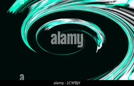 Aqua and white mixed color highlighted wave pattern digital graphic on unique texture frame. Stock Photo